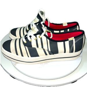 Keds For Kate Spade New York - Lace Up Black and White Tennis Shoes - SZ 8